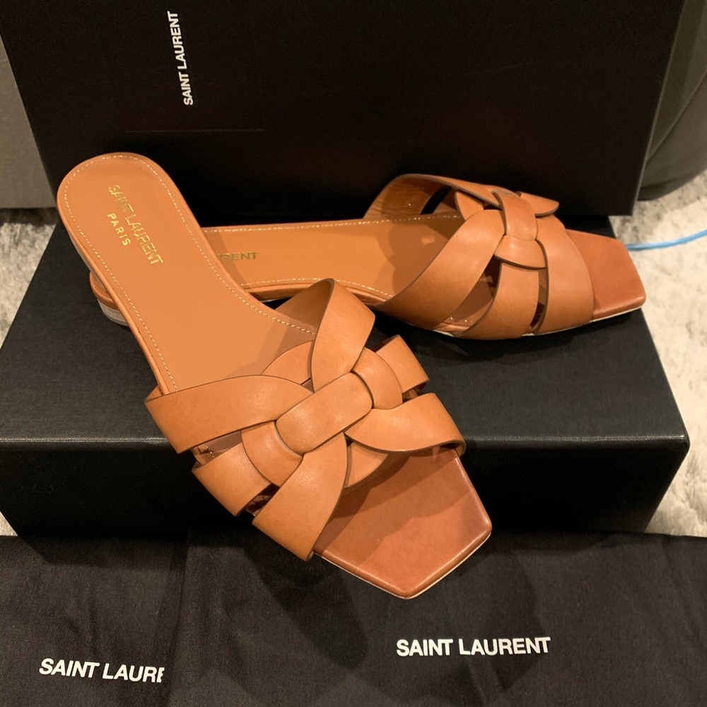 YSL Saint Laurent Tribute Nu Pieds Slides Sandals